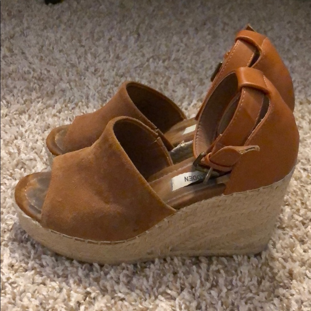 Steve Madden Espadrille wedges -cognac color